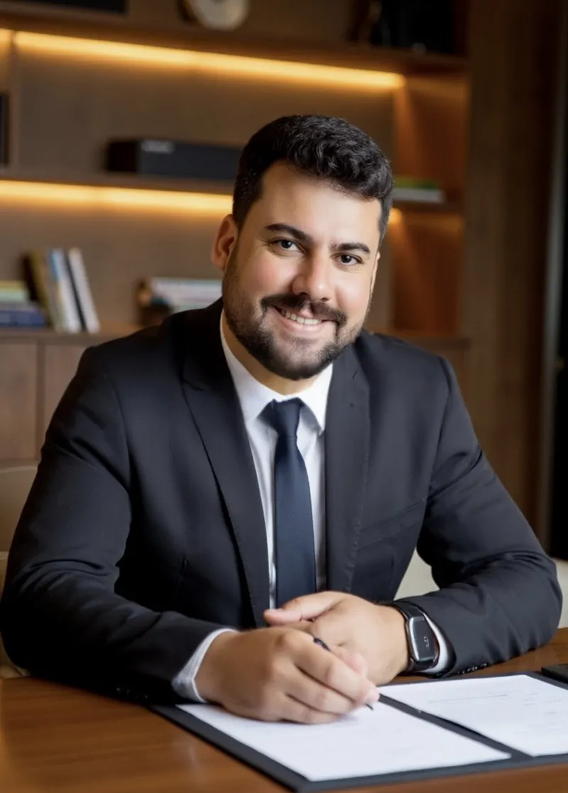 Diego Mauro, advogado com atuação em Direito Matrimonial e Processual Canônico, em seu escritório em Guarapari-ES